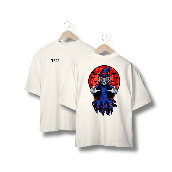  Ghost Raccoon Oversized Back