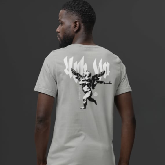 T-Shirt | Entre o Céu e o Caos - Cinza Mescla