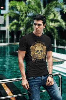 Nome do produto CAMISETA UNISSEX CAVEIRA DOURADA