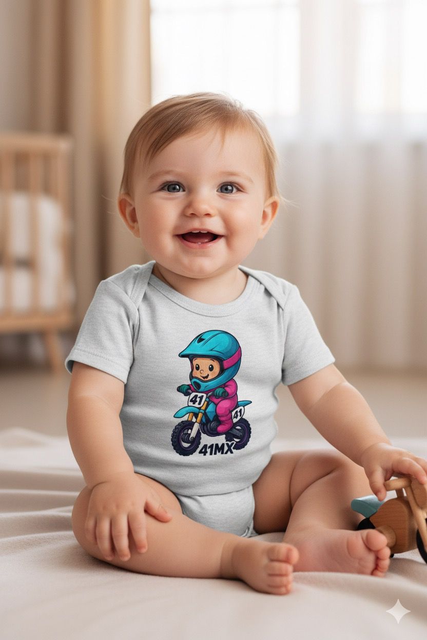 BODY INFANTIL 41MX 100% Algodão Casual e Esportiva, Várias Cores, UNISSEX - 00083