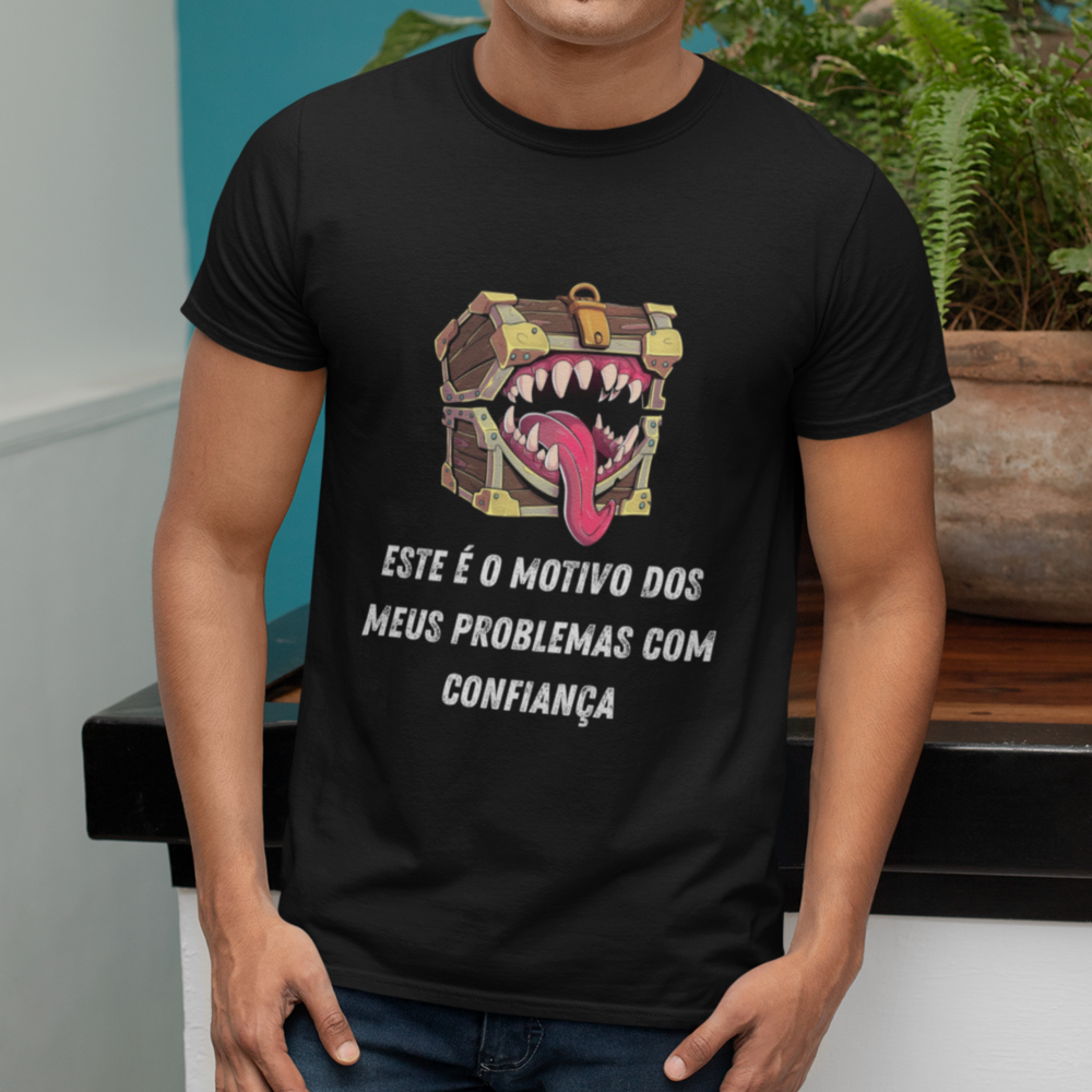 Nome do produto: Problemas com Confiança - Camiseta do Baú Mímico