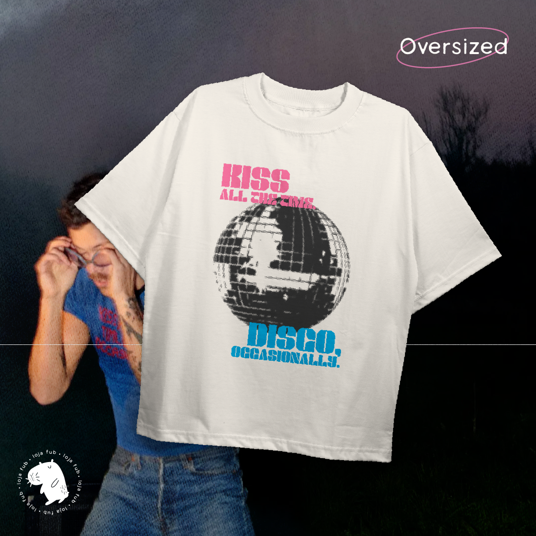 Nome do produto: Camiseta Oversized Kiss & Disco