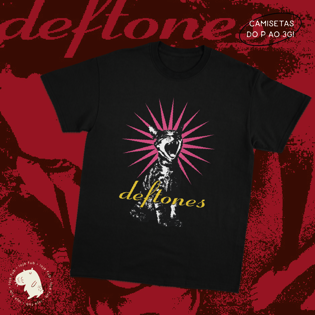 Nome do produto: Camiseta Oversized Gato do Deftones