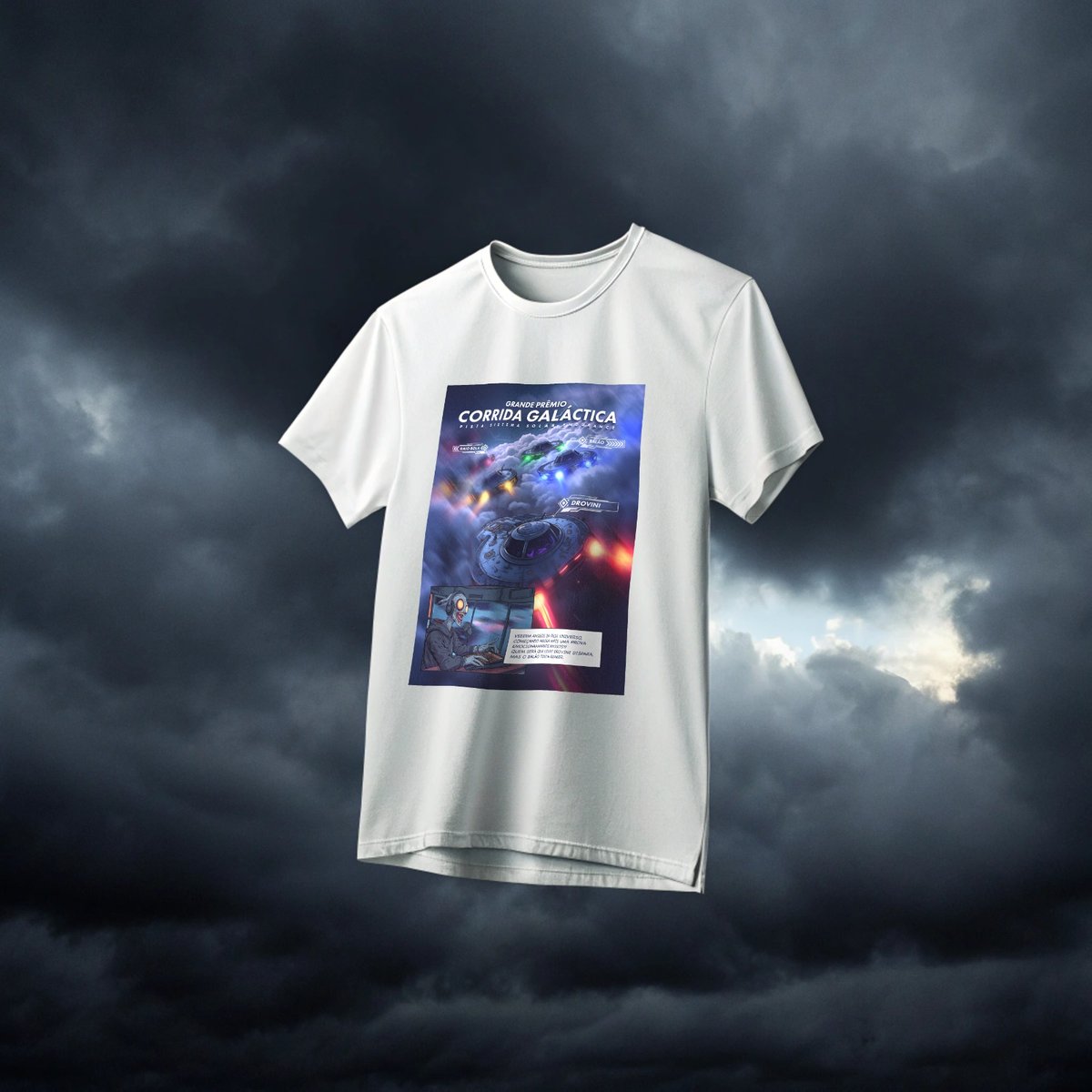Nome do produto: Camiseta Drovini, Raio Bola e Balão - Corrida Galática