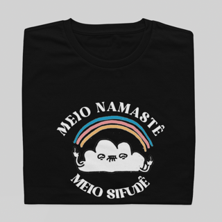 Nome do produto T- shirt Quality - Namastê / Sifudê - COLORIDO