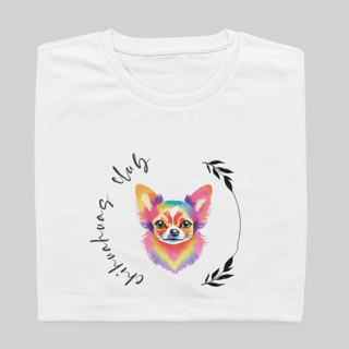 Nome do produto T- shirt Quality - Chihuahua CLUB / PELO LONGO - BRANCO