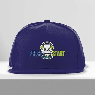 Nome do produto Boné Aba Reta TMS - Estampa de Panda Gamer 