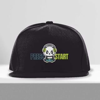 Nome do produto Boné Aba Reta TMS - Estampa de Panda Gamer 