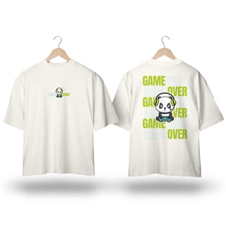 Camiseta Oversized TMS - Estampa de Panda Gamer 