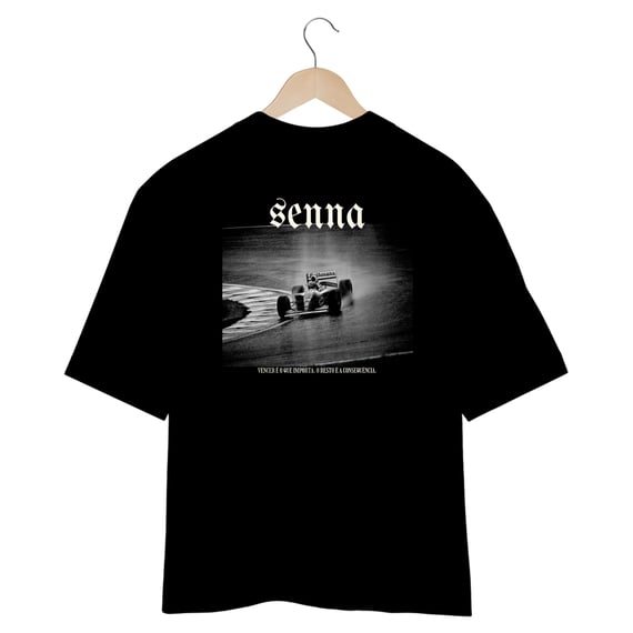 Camisa Oversized Preta AYRTON SENNA Rei das pistas