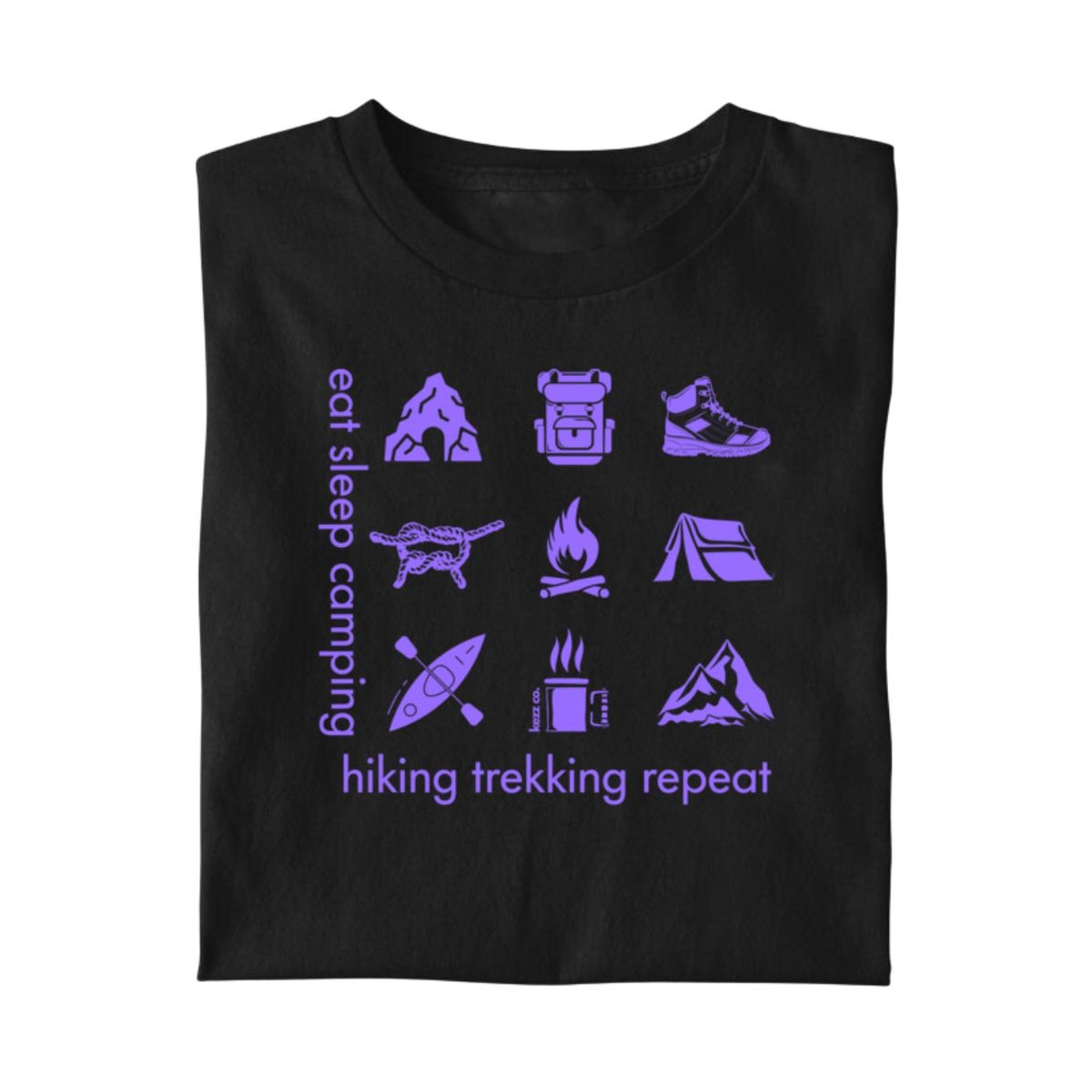 Nome do produto: Camiseta Eat sleep camping hiking trekking repeat