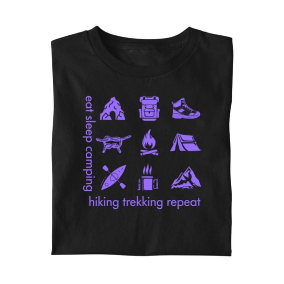 Camiseta Eat sleep camping hiking trekking repeat