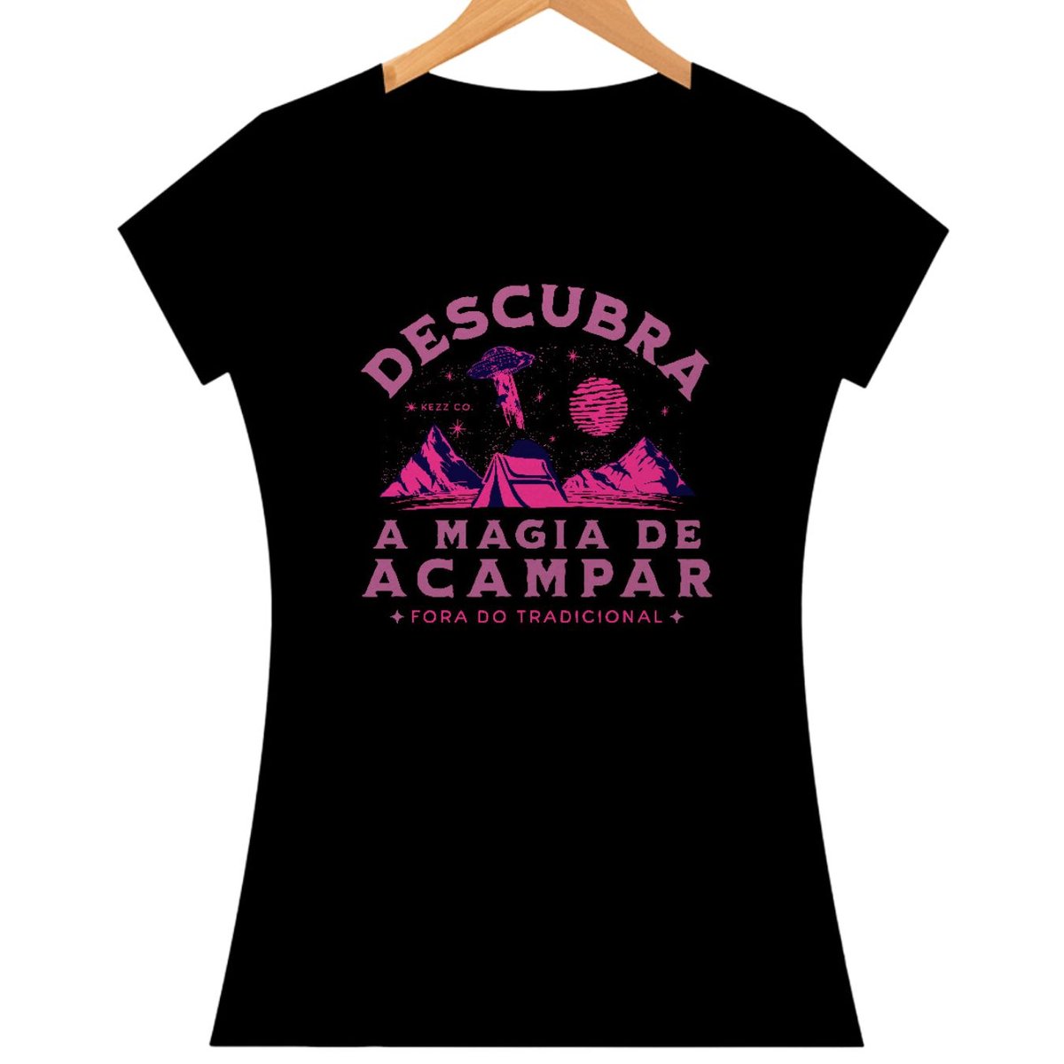 Nome do produto: Baby look Descubra a Magia de Acampar