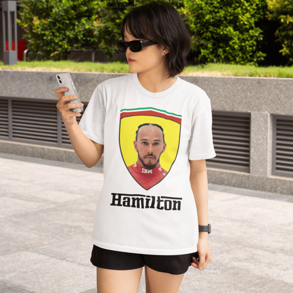 Camiseta Hamilton Logo Ferrari 