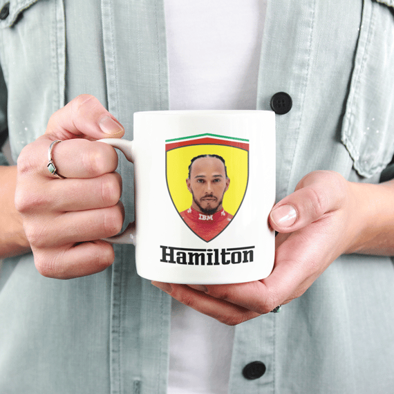 Caneca Hamilton Logo Ferrari