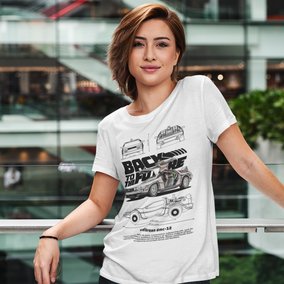 Nome do produto: Camiseta DeLorean De Volta Para o Futuro Branca