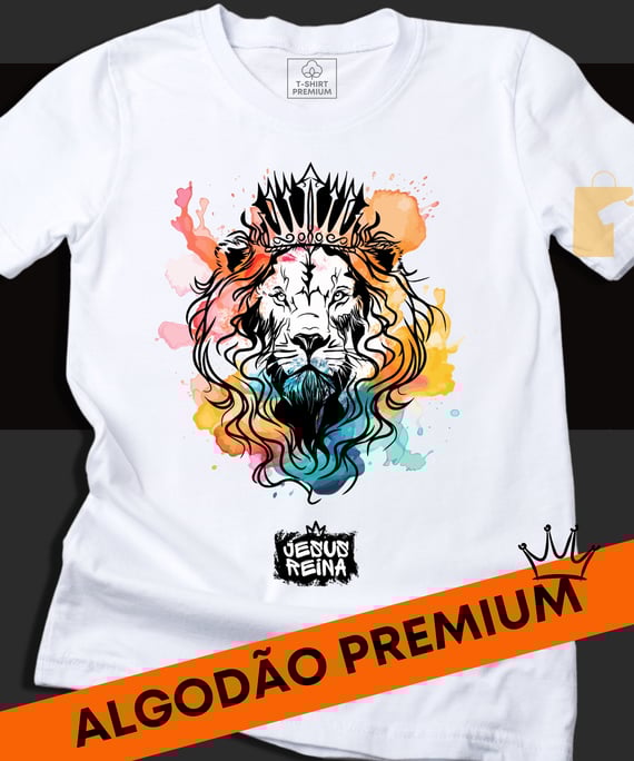 Camiseta Leão da Tribo de Judá – Jesus Reina