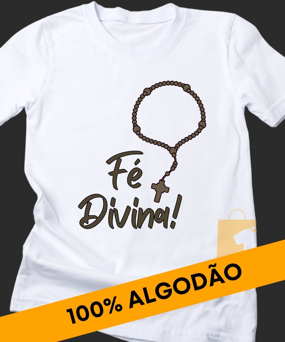 Nome do produto: CAMISETA CATÓLICA FÉ DIVINA UNISEX