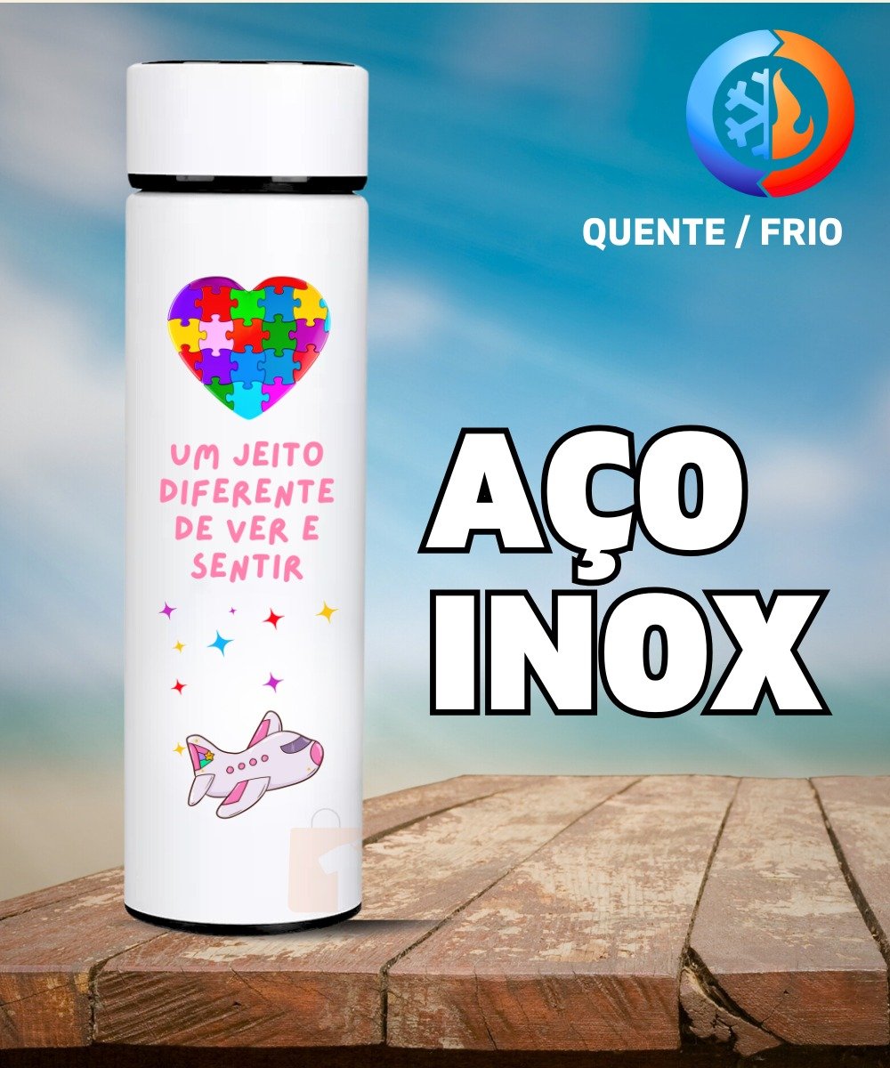 Nome do produto: GARRAFA TÉRMICA CORAÇÃO DO AUTISMO