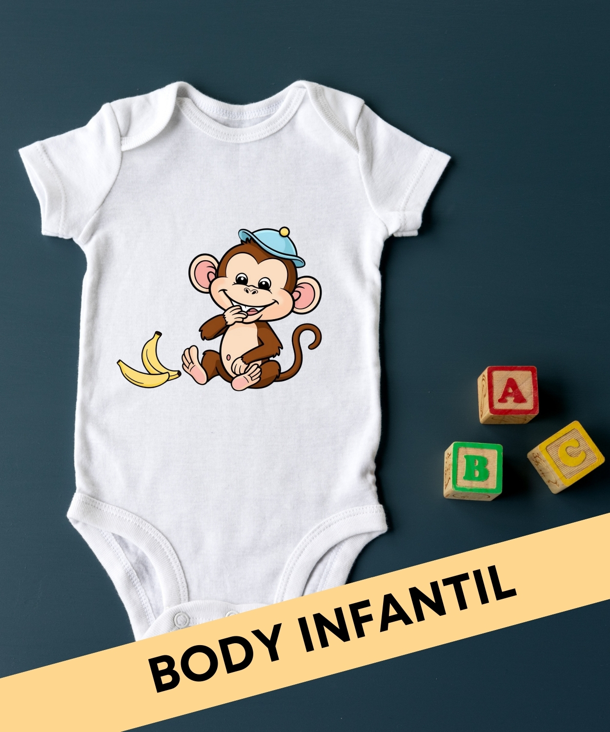 BODY INFANTIL MACAQUINHO FOFO