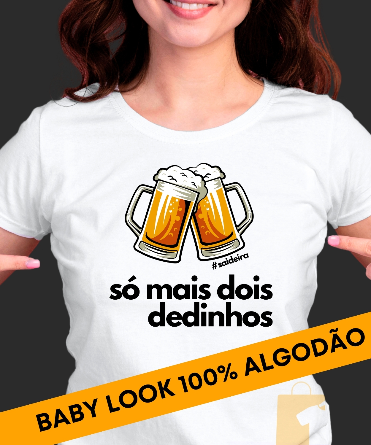 CAMISETA BABY LOOK SÓ MAIS DOIS DEDINHOS 