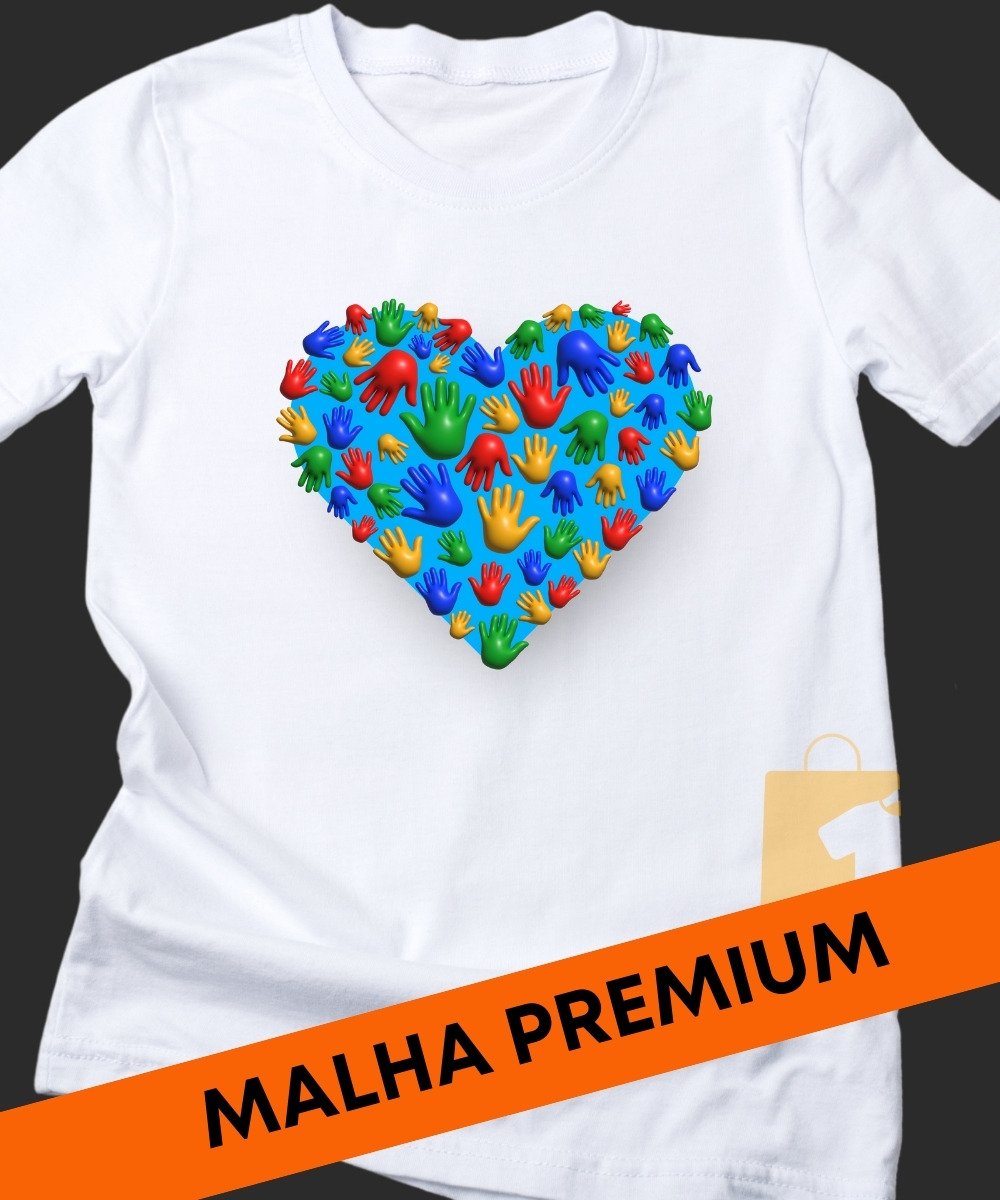 Nome do produto: CAMISETA CORAÇÃO AUTISMO