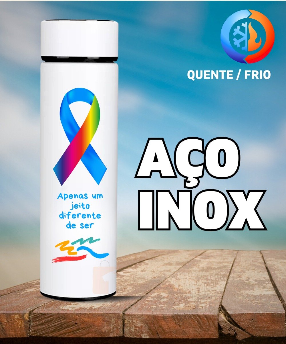 Nome do produto: GARRAFA TÉRMICA SÍMBOLO AUTISMO