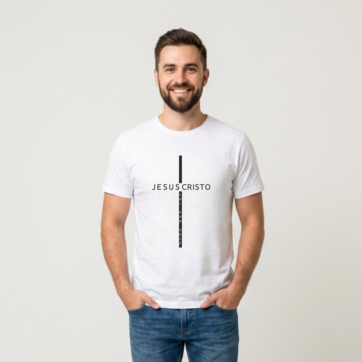 Nome do produto: Camiseta Cruz Jesus Cristo
