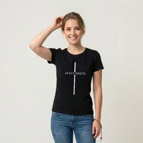 Camiseta Feminina Jesus Cristo Cruz
