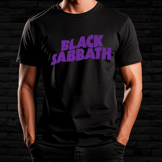  Camiseta Black Sabbath - Purple Logo | Linha Prime