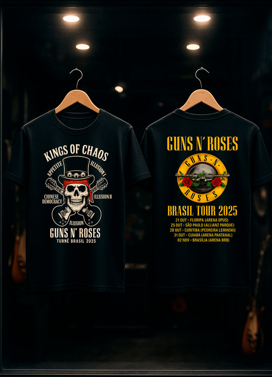 Nome do produto: Guns N\' Roses –  Brasil Tour 2025 (V7 frente costas)