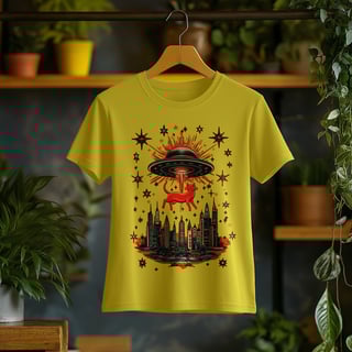 Nome do produto Camiseta Feminina Gatinho Abduzido