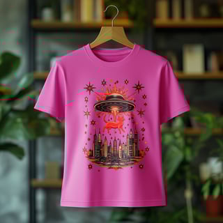 Nome do produto Camiseta Feminina Gatinho Abduzido