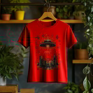 Nome do produto Camiseta Feminina Gatinho Abduzido
