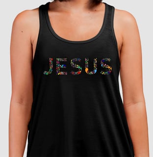 Nome do produto Regata Floral JESUS – Edição Leve da Alma