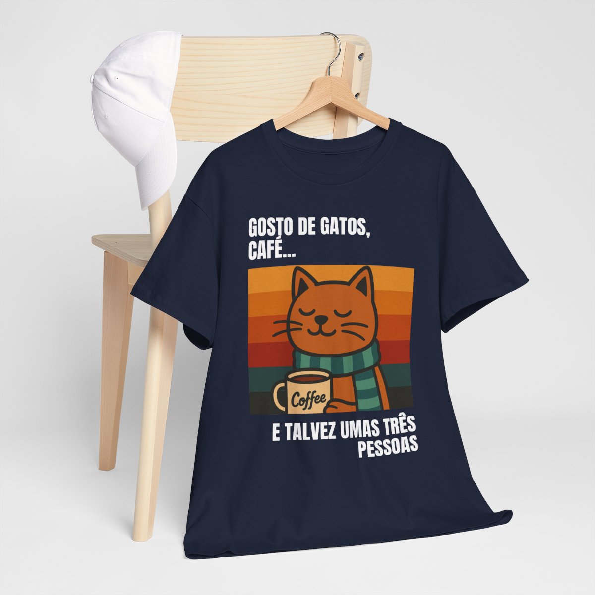 Nome do produto: Camiseta Gatos e Café