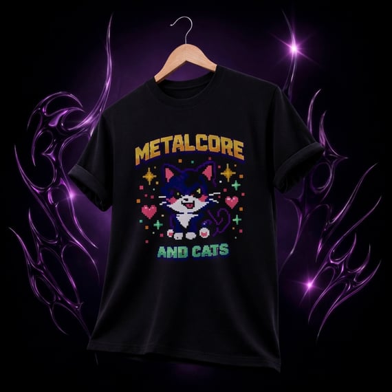 [BÁSICA] CAMISETA “METALCORE AND CATS”