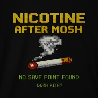 Nome do produto [BÁSICA] CAMISETA “NICOTINE AFTER MOSH”