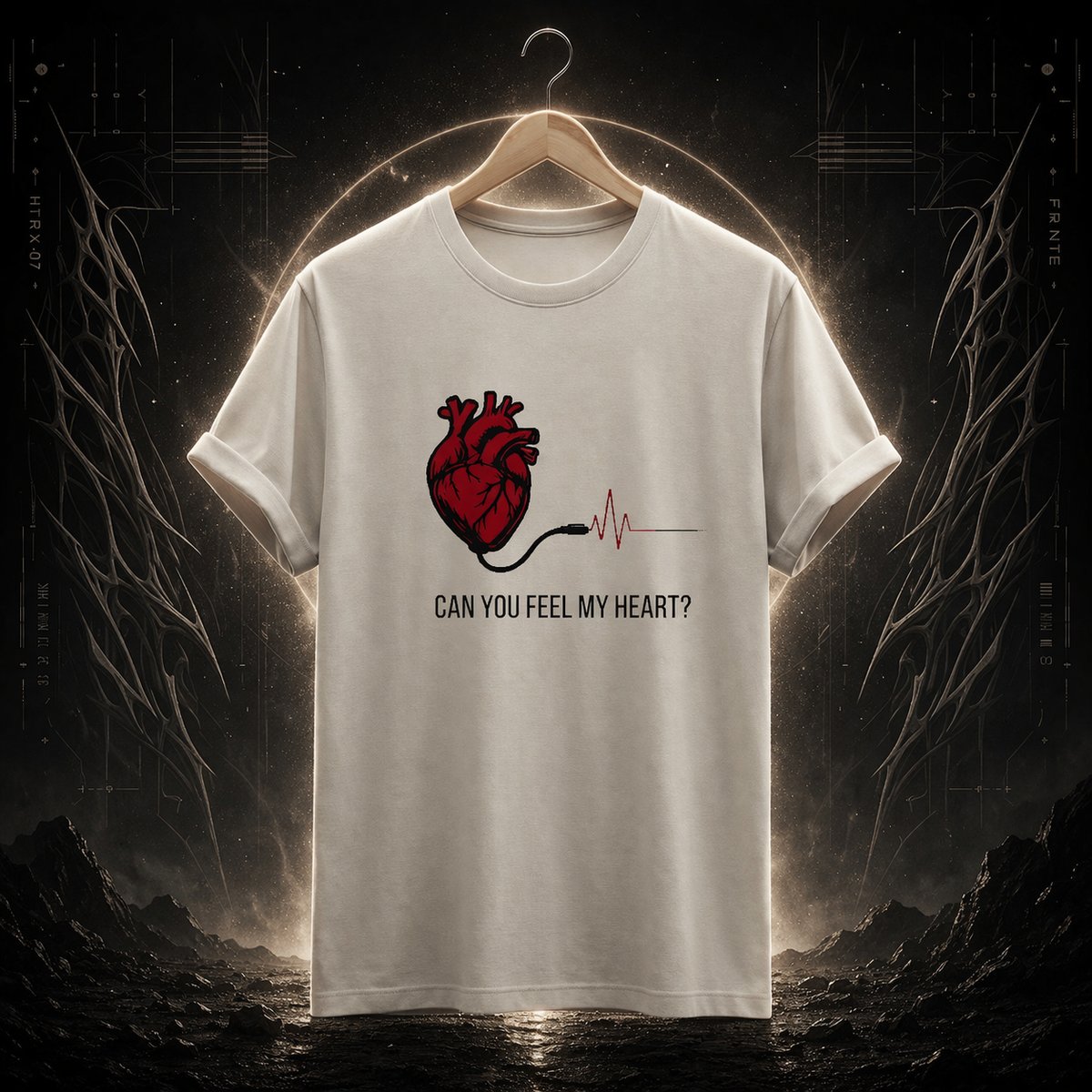Nome do produto: [PREMIUM] CAMISETA CAN YOU FEEL MY HEART? “OFF-WHITE”