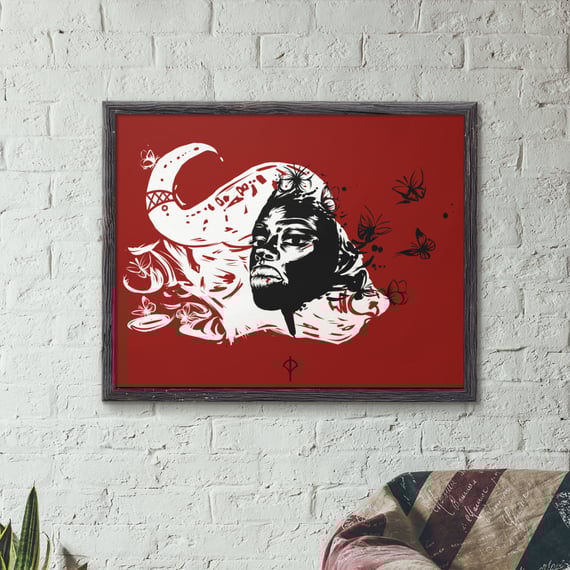 Poster Iansã fundo vermelho