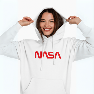 Casaco NASA Moletom hoodie Logo horizontal Prime Canguru
