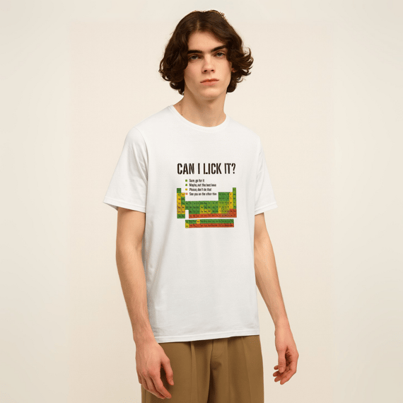 Camisa Can I lick it Tabela Periodica Unissex