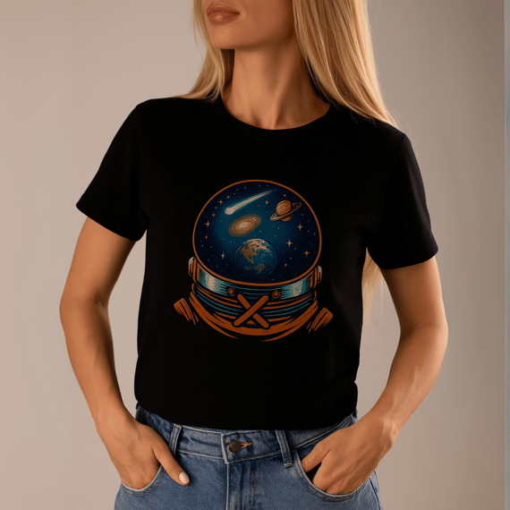 Camisa Feminina Capacete de Astronauta