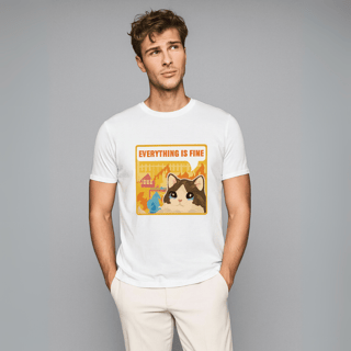 Camisa Everything is Fine Cat Unissex