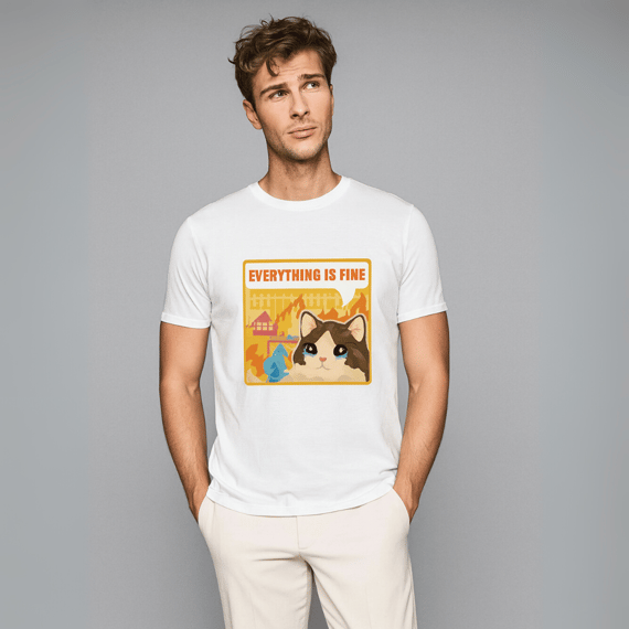 Camisa Everything is Fine Cat Unissex