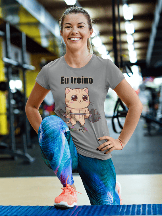 Camiseta feminina Eu treino fofo