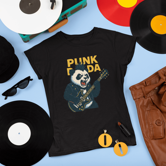 Camiseta feminina Punk Panda