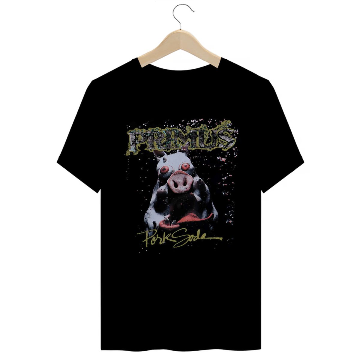 Nome do produto: Camiseta Premium Primus - Pork Soda - Coleção Rock