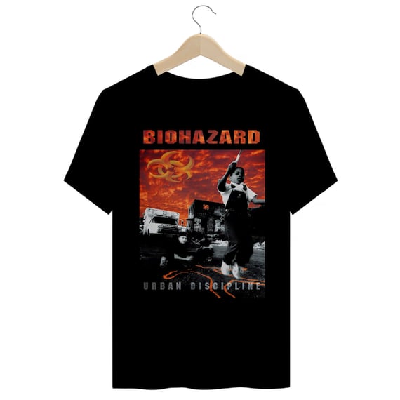 Camiseta Premium Biohazard - Urban Discipline - Coleção Punk/Hardcore