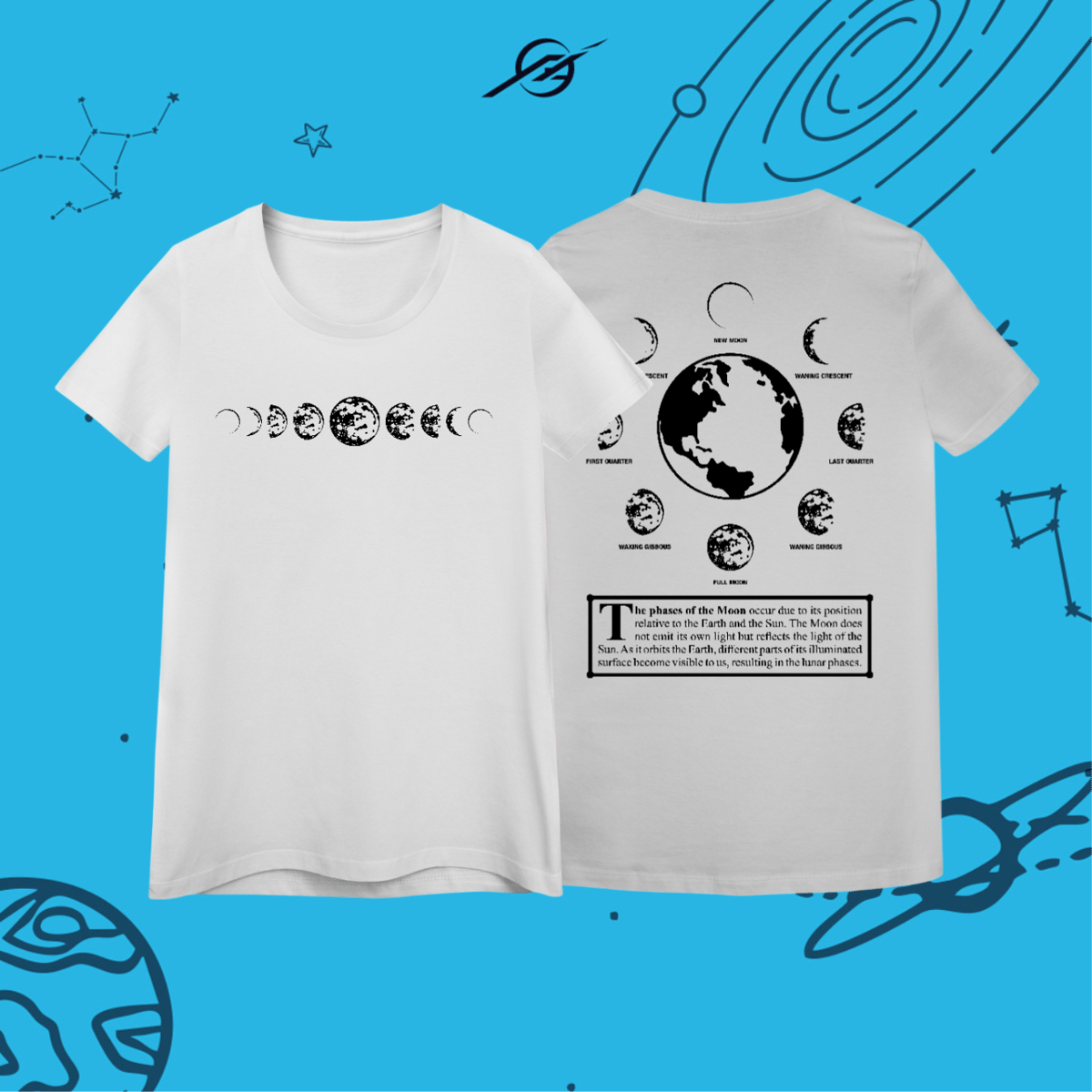 Nome do produto: Camiseta Feminina Phases of the Moon